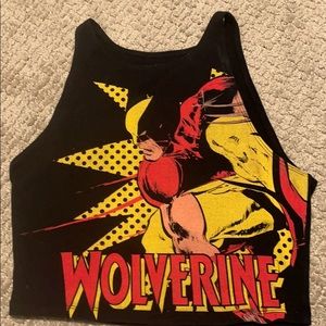 Crop top wolverine shirt.